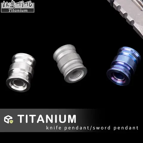 TiTo Titanium Alloy Pendant Necklaces Men Jewelry Tassel Brawstring Rope Knife Titanium Alloy Beads For Camping Hiking EDC Tool
