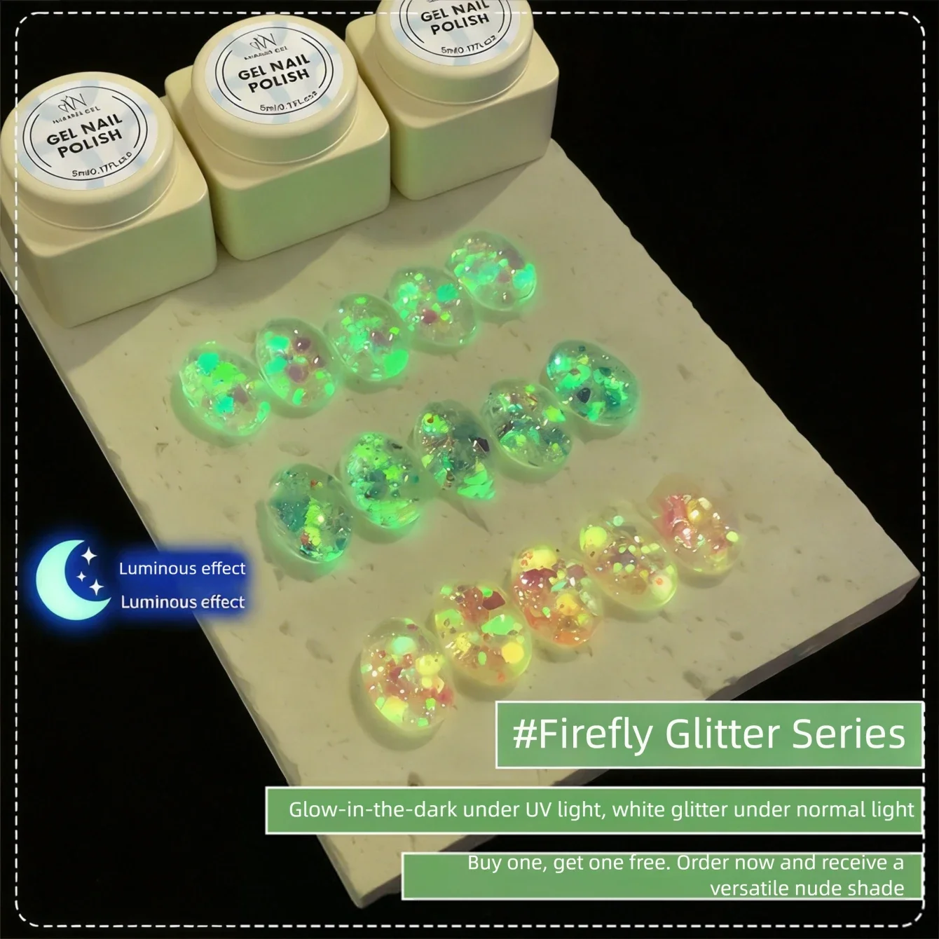 2026 Autumn/Winter New 3-Piece Firefly Sequin Set — Flashy, Brightening, High-End Gel Polish