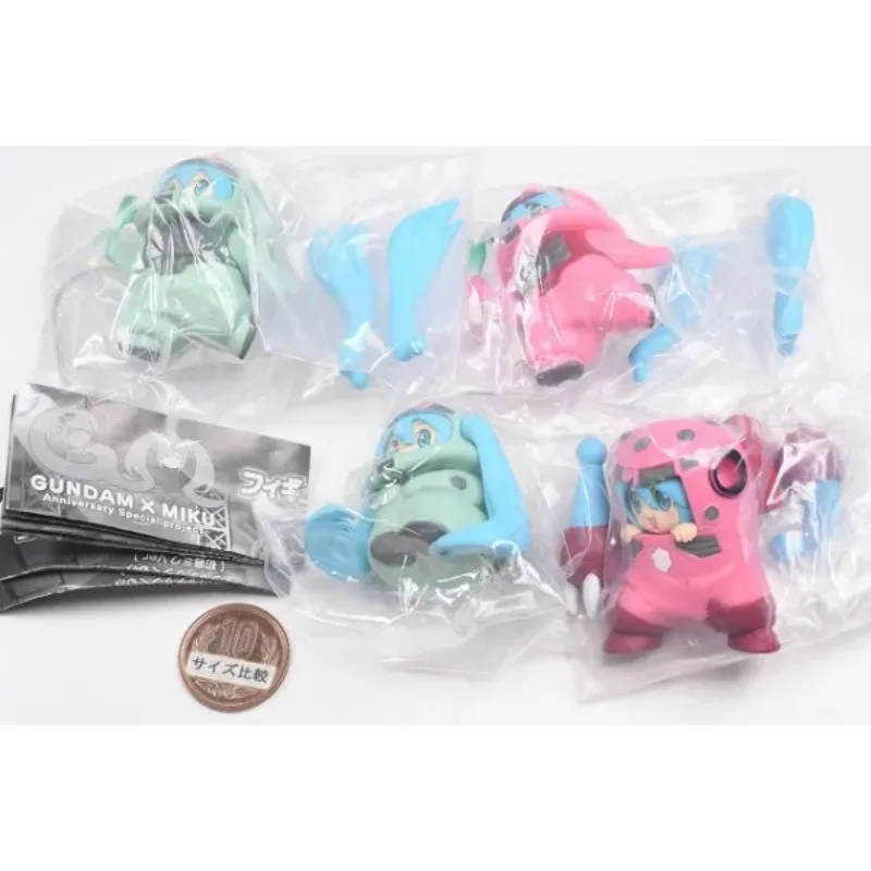 Bandai Original Gashapon GUNDAM Hatsune Miku figura de Anime cangrejo diablo rojo figuras de acción de juguete para niños niñas regalo modelo adornos