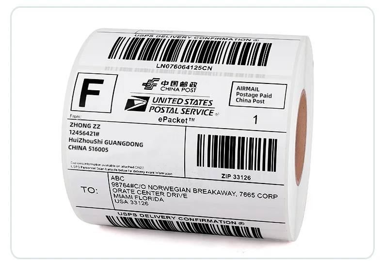 Thermal Shipping Labels 4X6in Shipping Label paper rolls for thermal printer Compatible with Zebra Sticker Printer