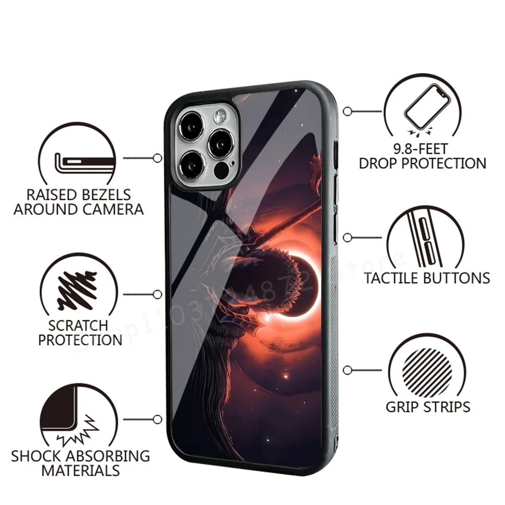 Berserk Phone Case Strong Magnetic For IPhone 15 14 13 Pro Max Alex Mirror For Magsafe Wireless Charging Cover