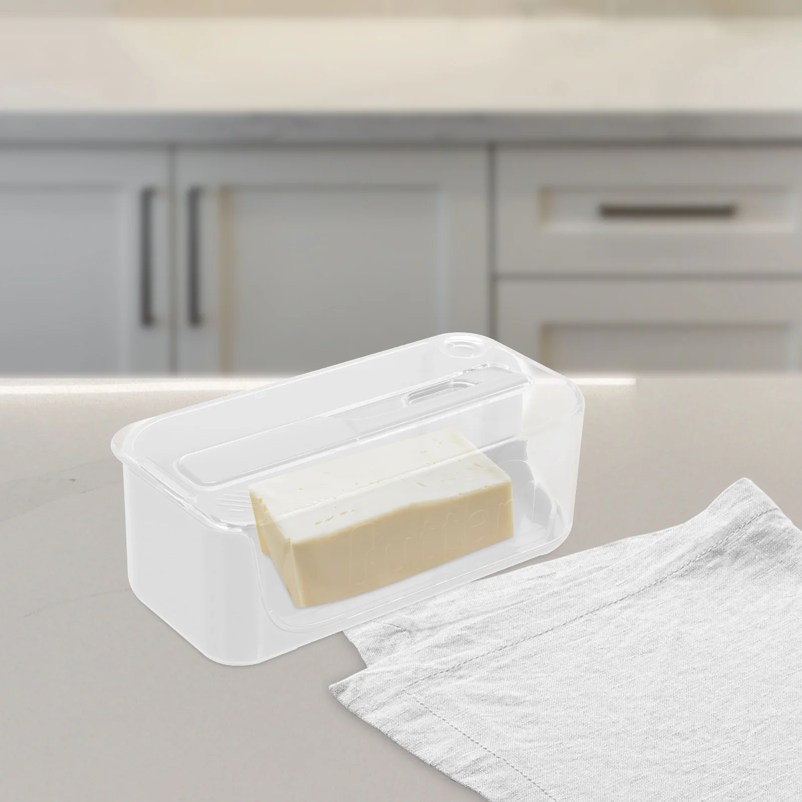 

Butter Dish with Lid Airtight Butter Storage Container for Fridge and Countertop Reusable Plastic Cheese Keeper Freshness