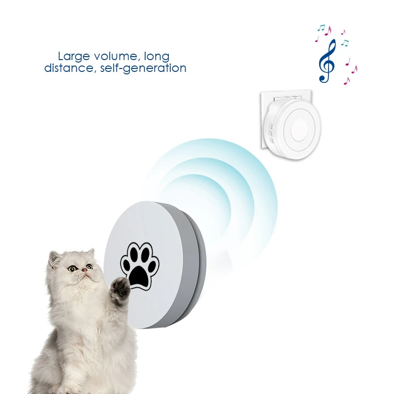 Hot TTKK Pet Doorbell Self-Powered Pet Doorbell Dog Doorbell Pet Supplies 58 Polyphonic Music (4 Levels Of Volume,Including Mute