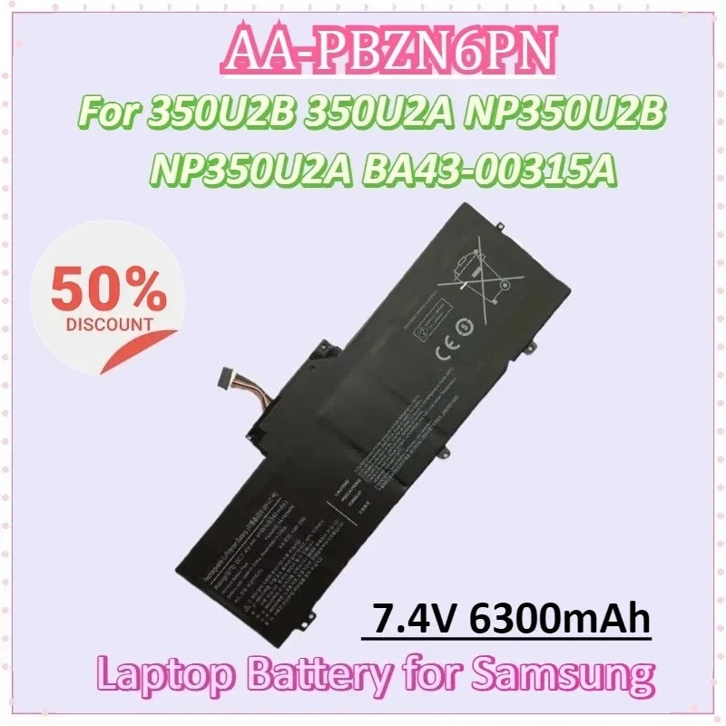 

New AA-PBZN6PN 7.4V 6300mAh 47Wh Laptop Battery for Samsung 350U2B 350U2A NP350U2B NP350U2A Series BA43-00315A