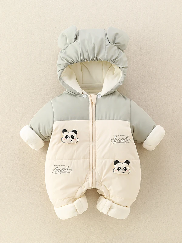 

Thiened Хлопковая детская зимняя верхняя одежда для новорожденных девочек, очаровательное пальто-хари, длинные штаны с высокой талией, полиэфирное волокно