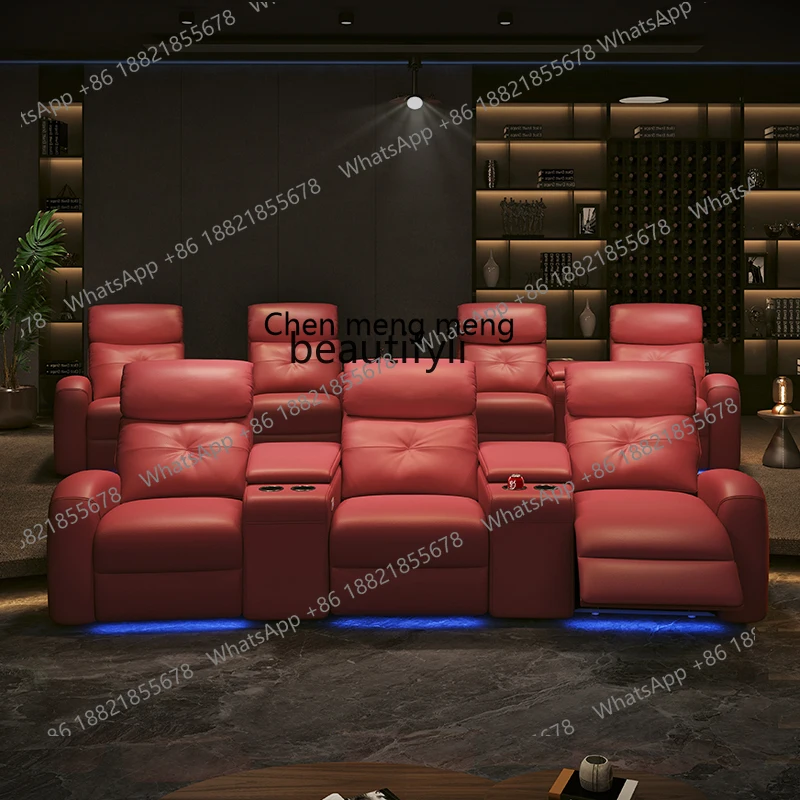 X  Home theater sofa, intelligent multi-functional villa shadow bar home living room audio-visual room sofa