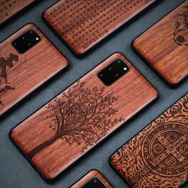 Natural Real Wood Phone Case For Samsung Galaxy S20 Ultra S20 FE S21 Ultra Case Luxury Wooden Cover Funda For Samsung S20 Ultra