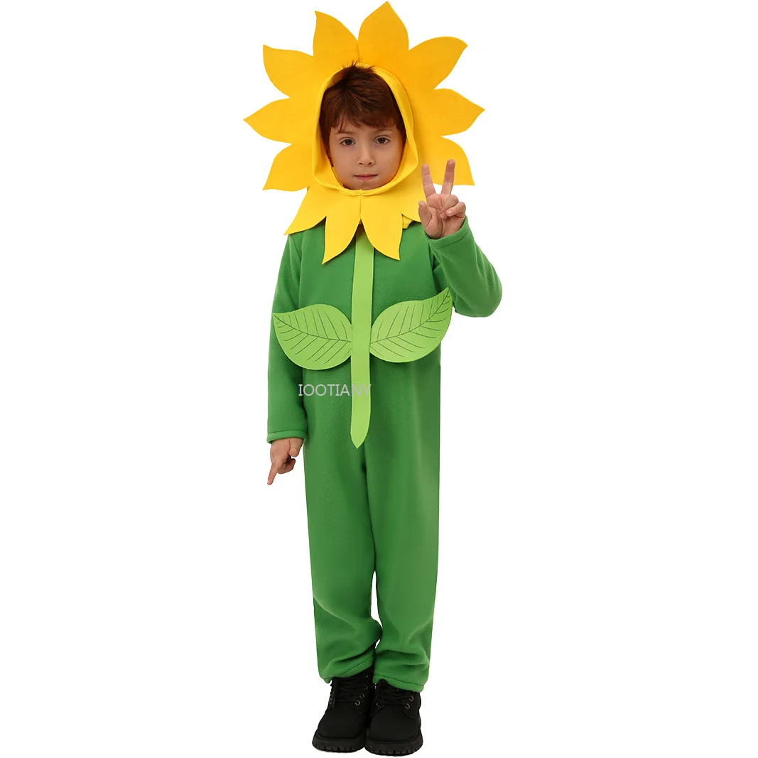 

IOOTIANY New Irish Festival Kids Onesie St. Patrick's Day Sunflower Role Play Cos Costume Party Stage Performance Costume