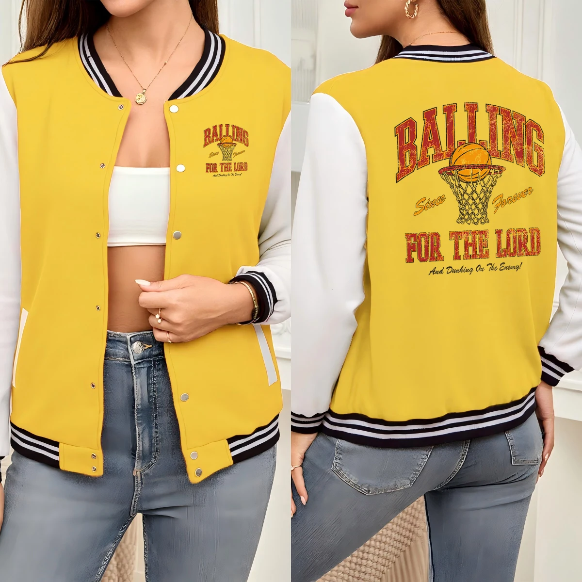 

Jesus Basketball Always Sport Printing Unisex Top Autumn Casual Baseball Jersey Soft Loose Jacket Warm Y2K Woman Jackets