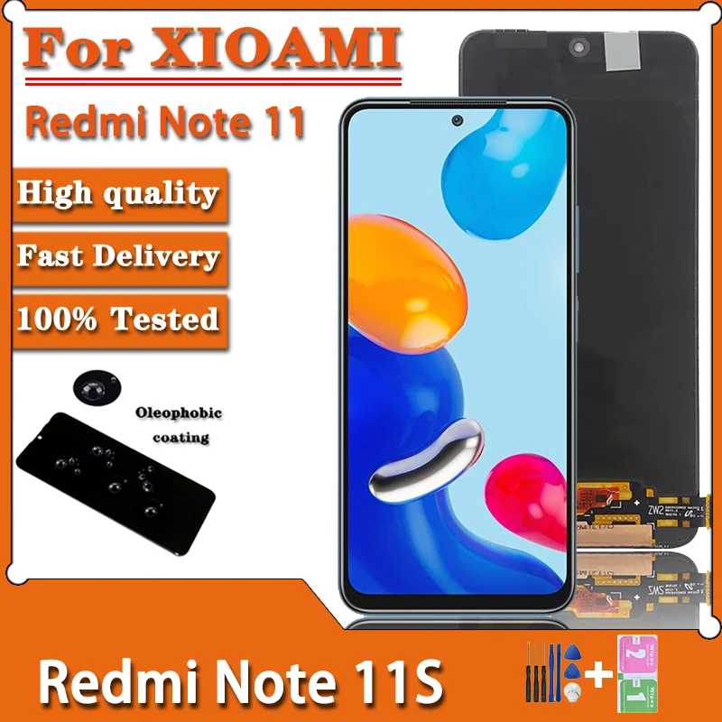 

Super AMOLED For Xiaomi Redmi Note 11 2201117TG LCD Display With Touch Screen Digitizer Assembly For Redmi Note 11S 4G 2201117SG