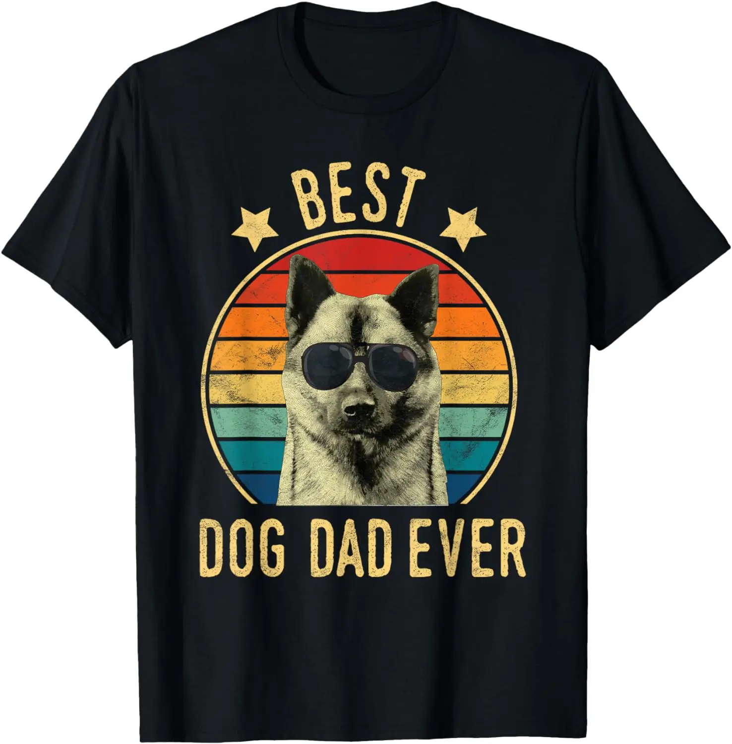 

Best Dog Dad Ever Norwegian Elkhound Father's Day Gift T-Shirt