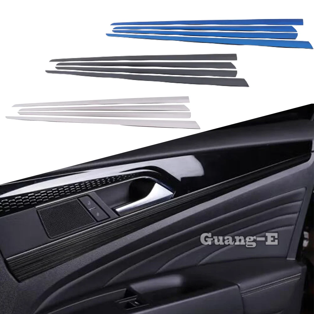 For Volkswagen VW Passat 2019 2020 2021 2022 2023 Stainless Steel Car Inner Door Trim Armrest Accessories Decoration Stickers