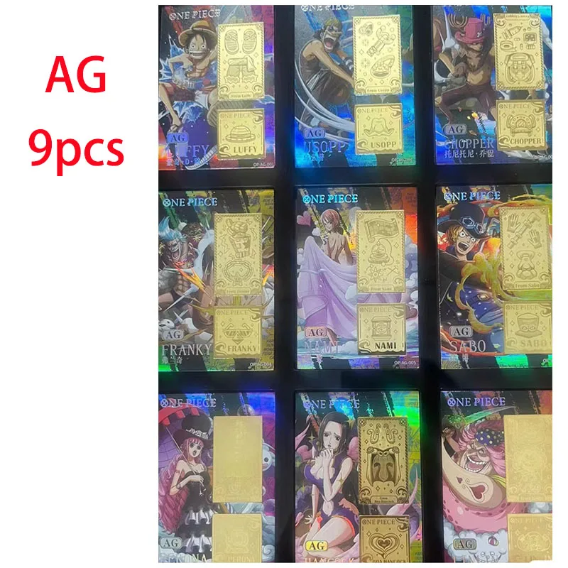 Anime ONE PIECE Rare PR JK AG Refractive Flash Cards Luffy Zoro Yamato UTA Sanji Toys for boys Collectible Cards Birthday Gift