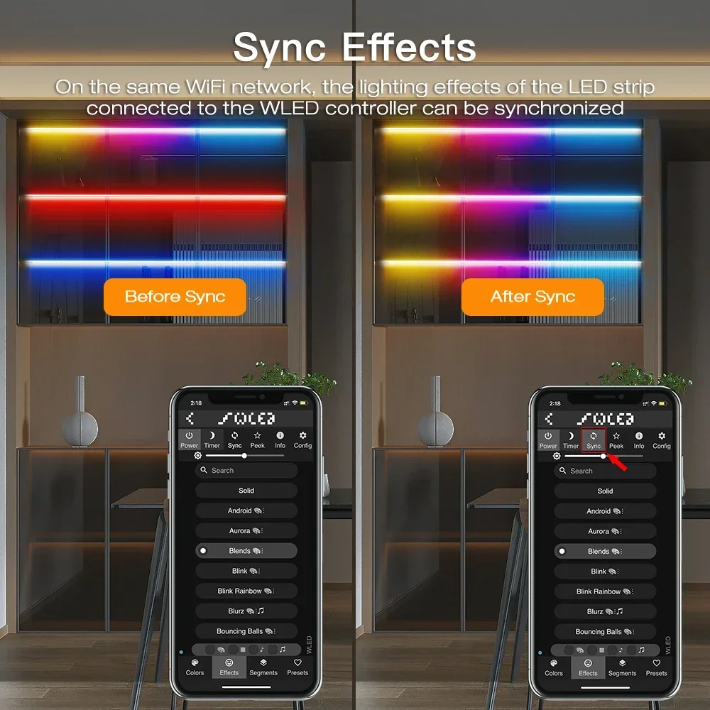 Imagem -06 - Wled Controlador com ic Rgb Dinâmico 524v Aplicativo Inteligente Wi-fi para Ws2813 Ws2815 Ws2811 2812 Sk6812 Rgbw Esp32