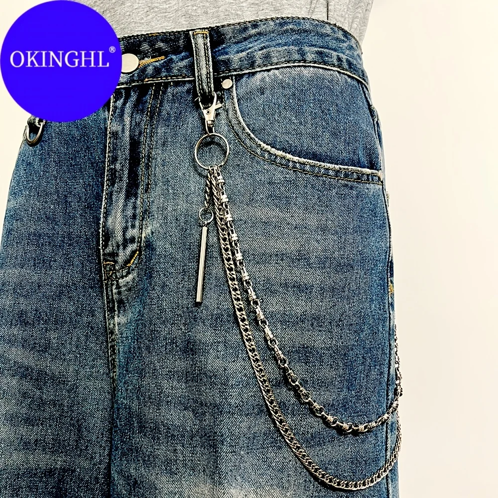 Y2K-Style Chain Belt with Circular Motif Hip-Hop Punk Look Street Style Suitable for Parties Versatile Accessory