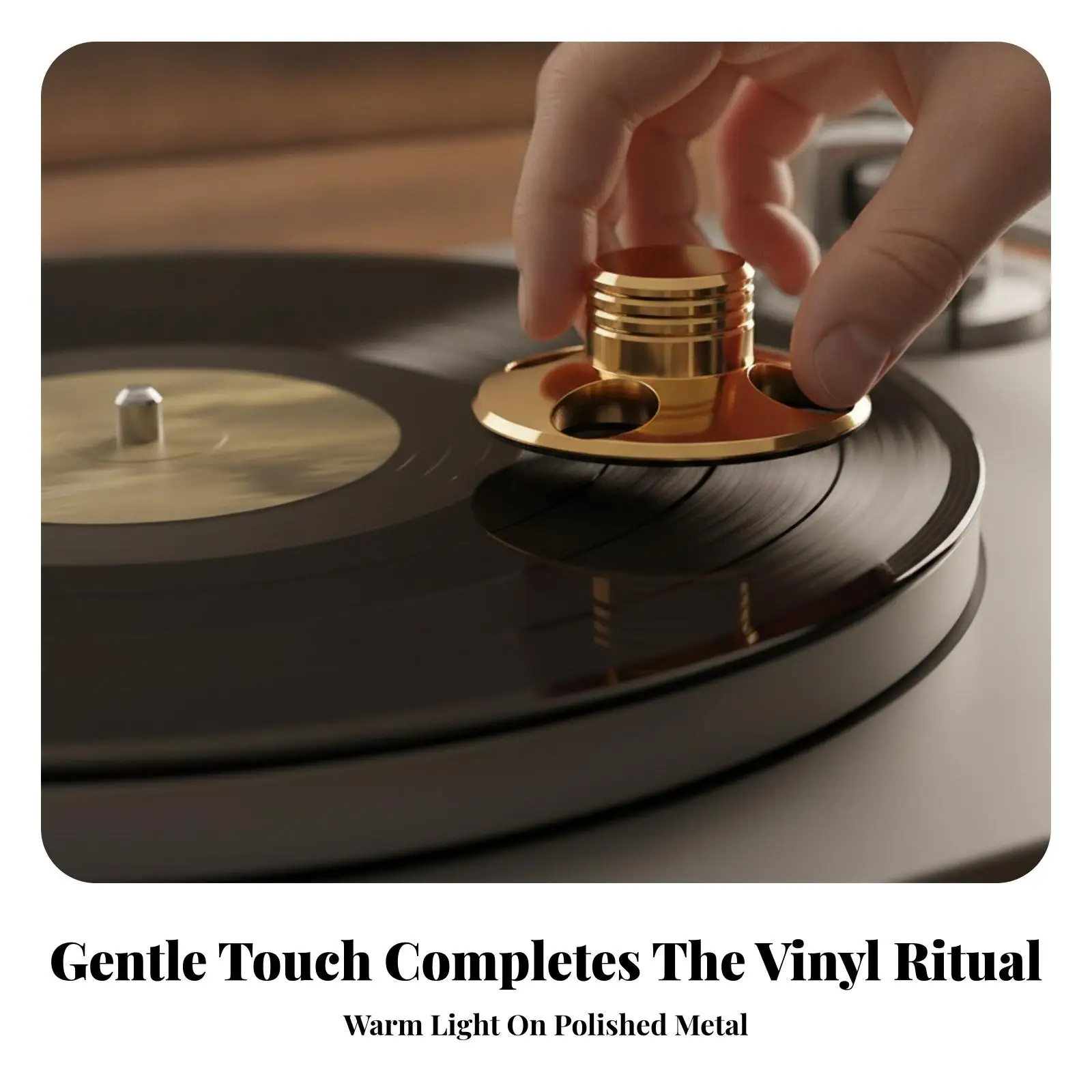 Turntable Record Clamp Gold Phonograph Weight Metal Stabilizer for Vinyl LP Player Reduce Vibration Modular Sound