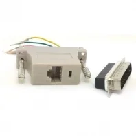 Serial Interface D-Sub 25pin Male Extender To Lan Cat5 Cat5e RJ45 Ethernet Female Adapter Beige Color