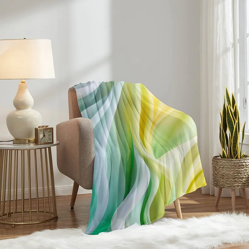 1pc Abstract Geometric Pattern Flannel Blanket, Lightweight and Soft Throw Blanket, Gift Blanket for Family and Friends, Birthda