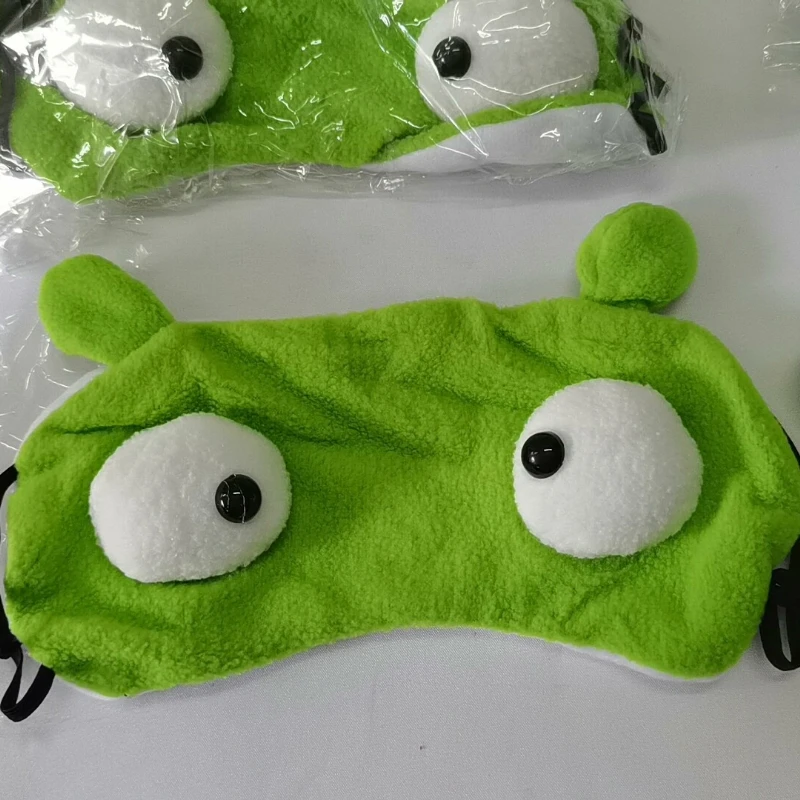 26pcs Green Frog Eye Mask with Ears Cute Soft Sleeping Mask for Travel Block Light for Better Sleep Washable Comfortable