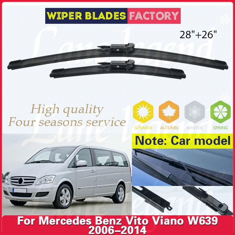 

Wiper LHD Front Wiper Blades For Mercedes Benz Vito Viano W639 2006 - 2014 Windshield Windscreen Clean Window Brushes 28"+26"