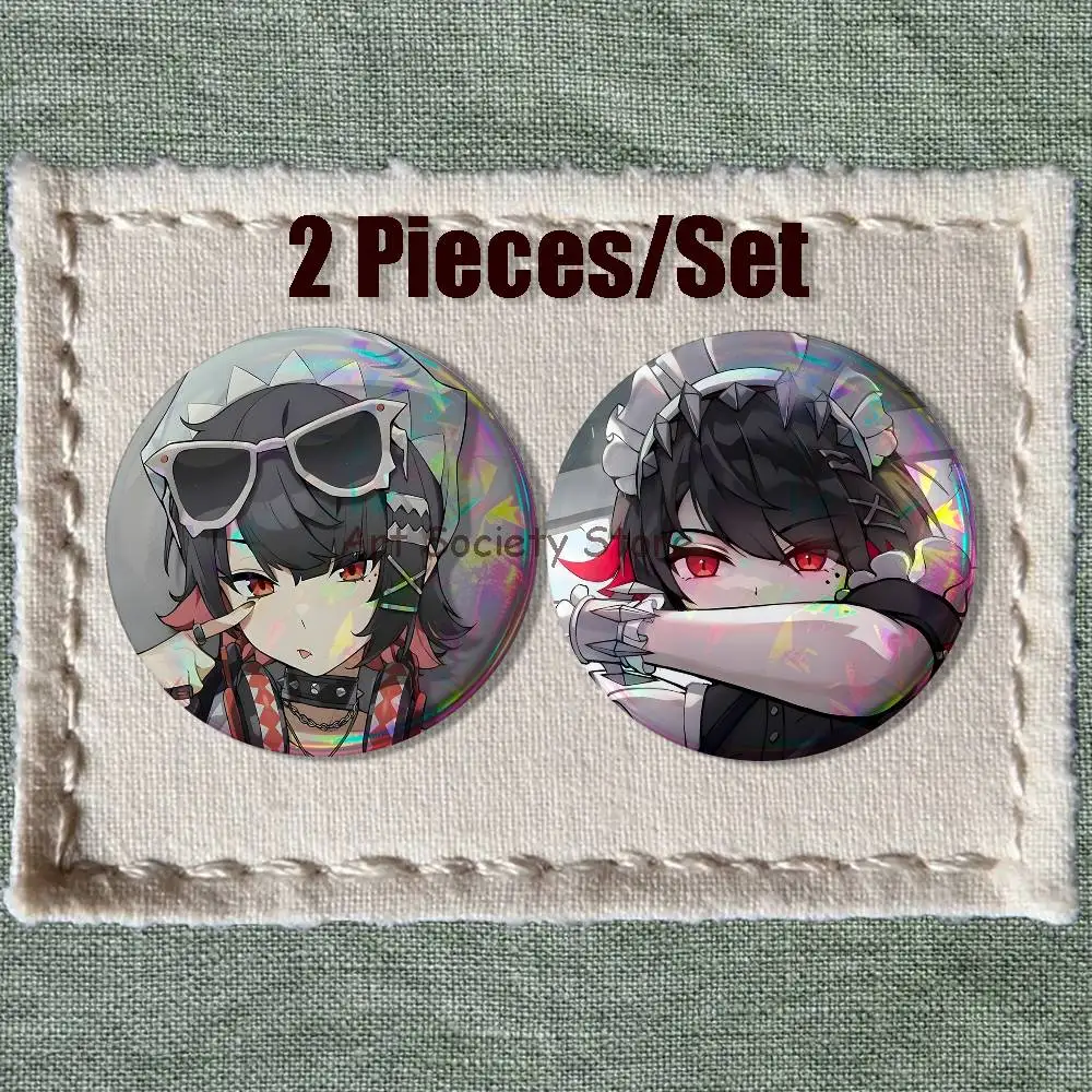 E-Ellen Joe ZZZ 2-piece Set Pins Backpack Clothes Jewelry Accessories Cartoon Round Brooch Button Badge Fans Collection Gifts