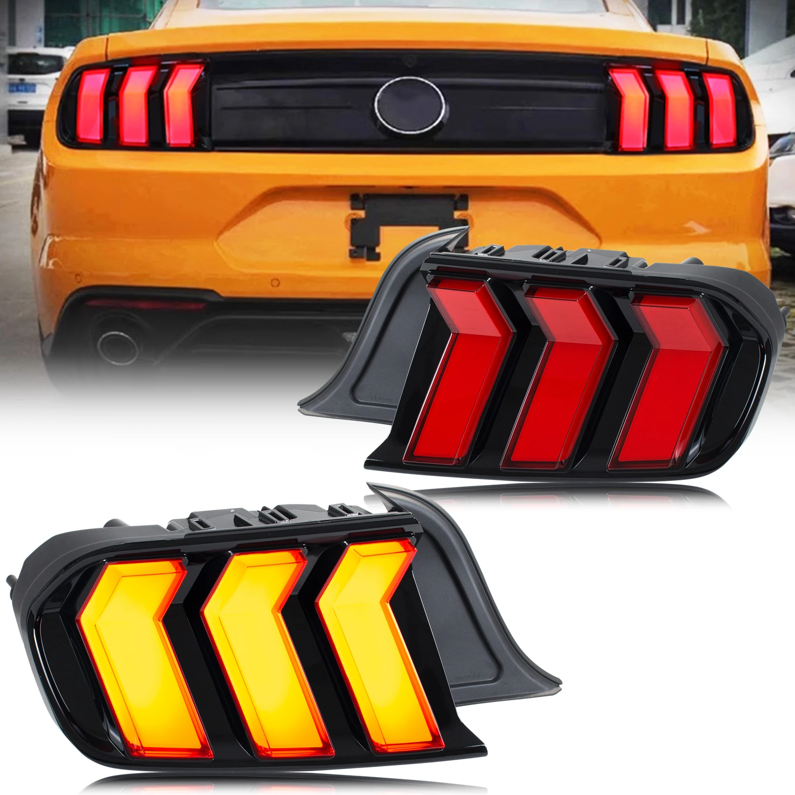 

LED S650 Tail Lights for Ford Mustang 2015-2023 S550 GT V6 V8 Sequential Turn Signal Rear Lamps Assembly
