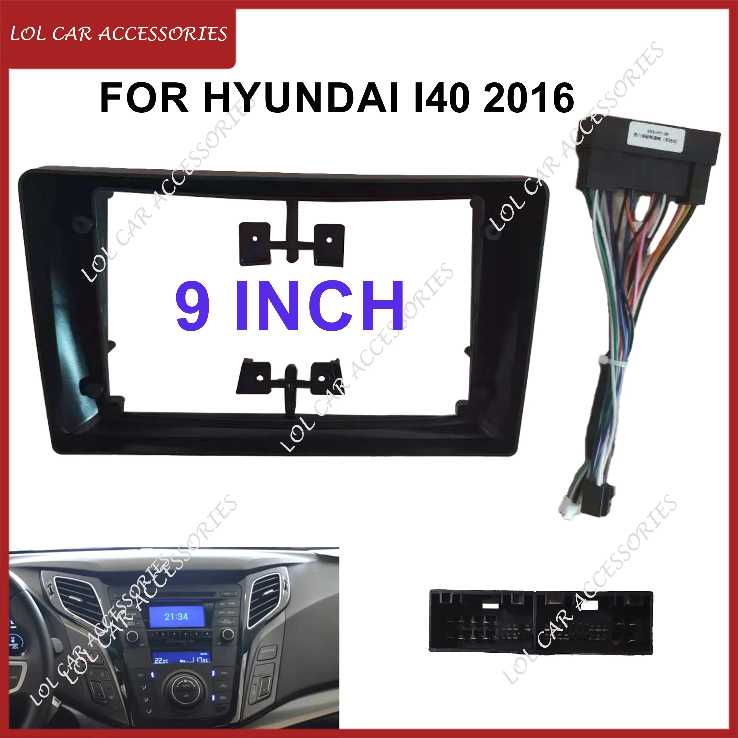 9 Inch For HYUNDAI I40 2016 CAR Radio Android Stereo 2 Din Head Unit GPS MP5 Navigation Player Fascias Panel Casing Frame Cover