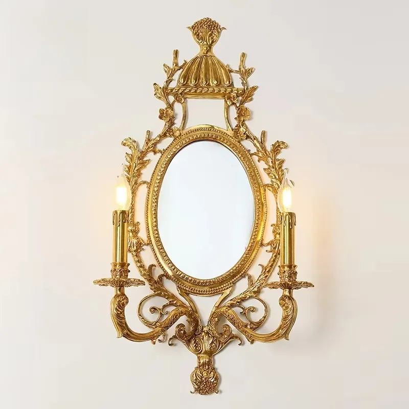 Jewellerytop New Arrival Modern Decorative Hotel Bathroom Bedroom Wall Sconce Light Mirror Design Brass Wall Lamp