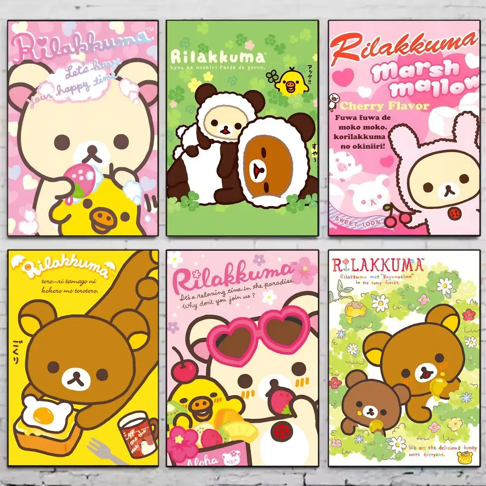 Cute Character R-Rilakkuma Poster Trendy Wall Art Aesthetic Room Decor Print Living Room Bedroom Home Decoration