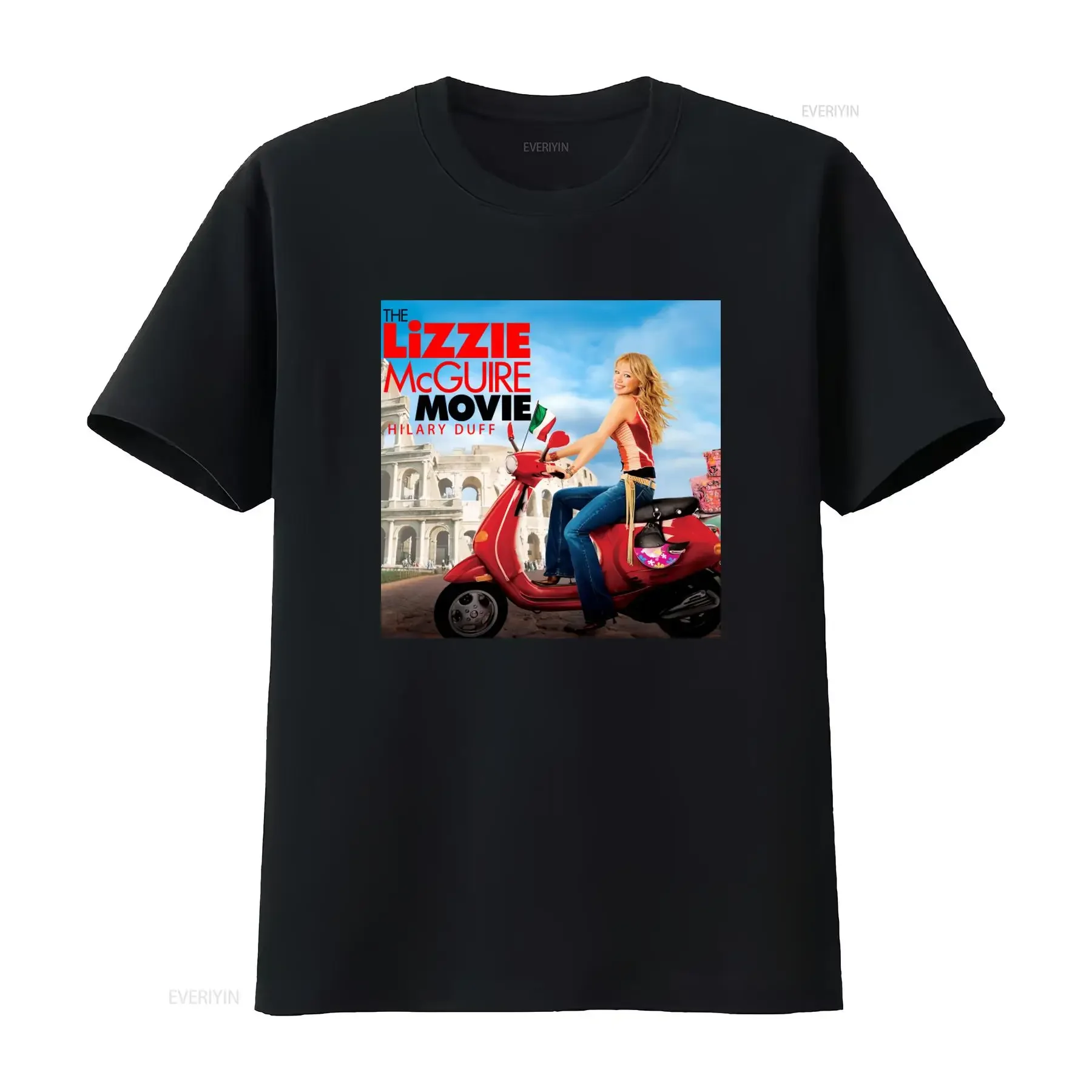Lizzie McGuire The Movie T Shirt Cool Kids TV Show Fan Design Hilary Duff Scooter Rome Print vintage Washed Versatile Casual
