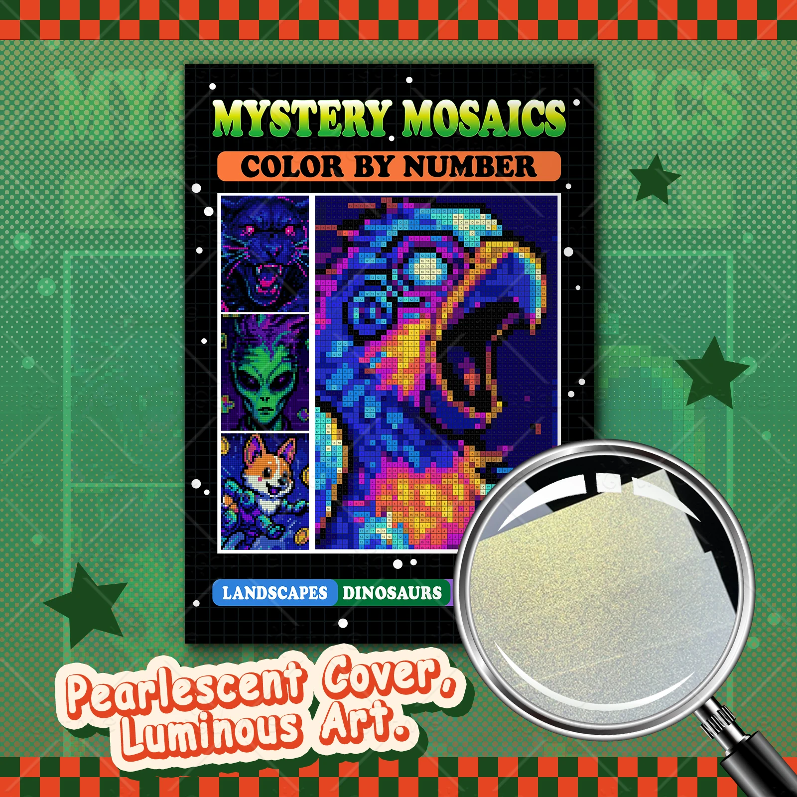 MYSTERY MOSAIC COLOR BY NUMBER Artwork by Digital Adult Coloring Book DIY Painting Drawing Coloring By Num