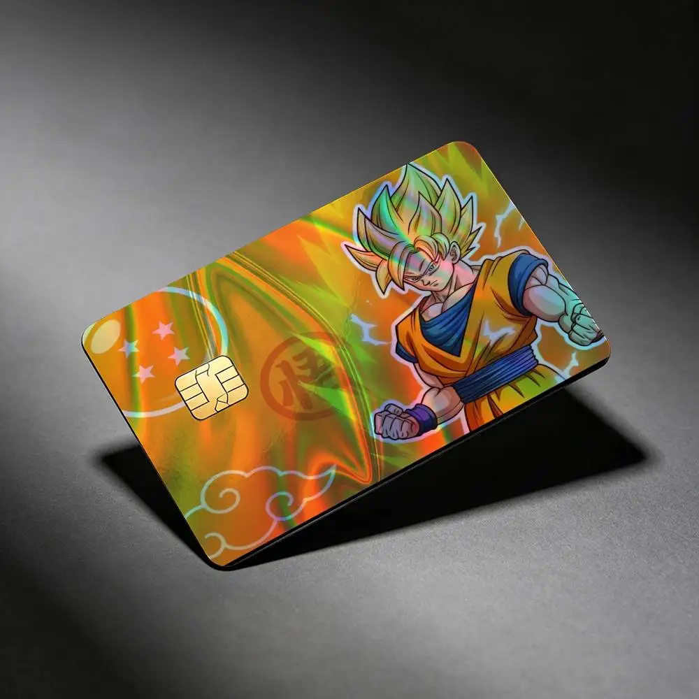 POSTER DRAONG BALL GOKU Vegeta Laser Reflective Card Skin Sticker For Debit Credit Card