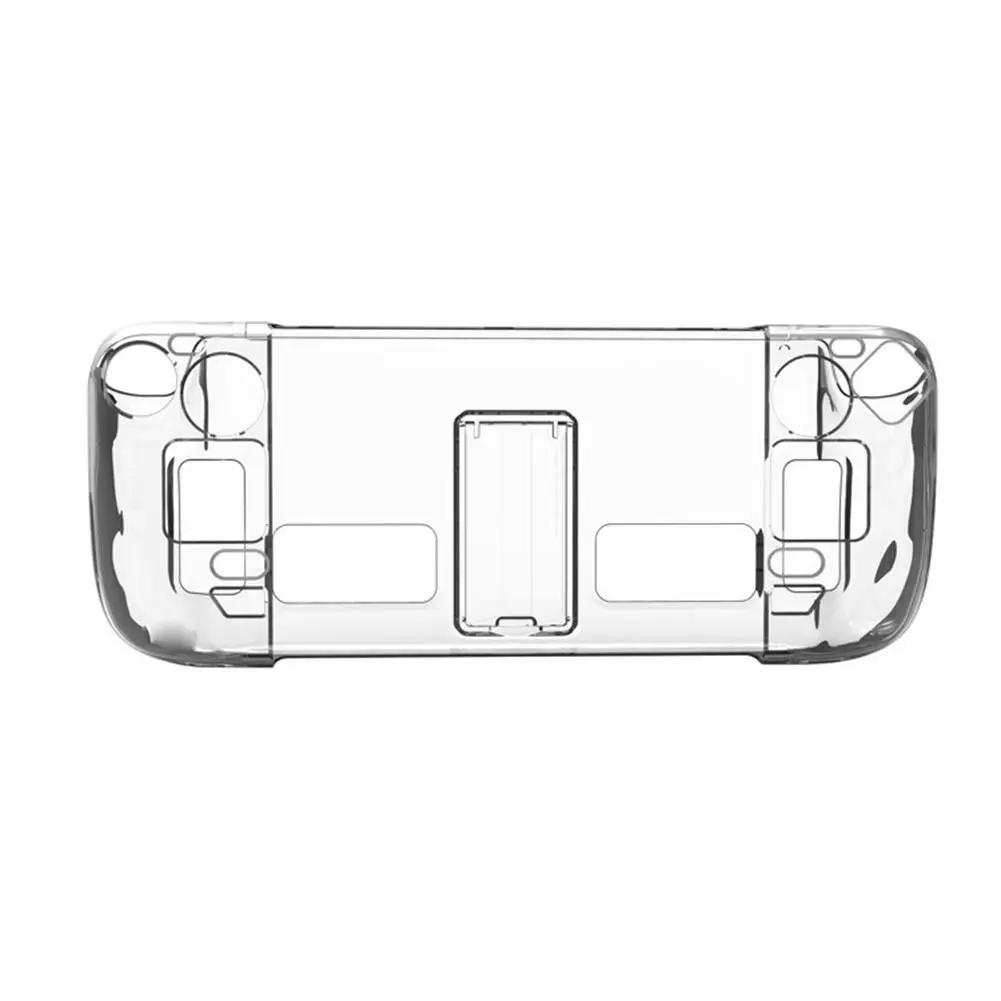 Casing Pelindung Keras untuk Steam Deck Cangkang Kristal Split Transparan dengan Stand untuk Konsol Game Steam Deck Aksesori Game