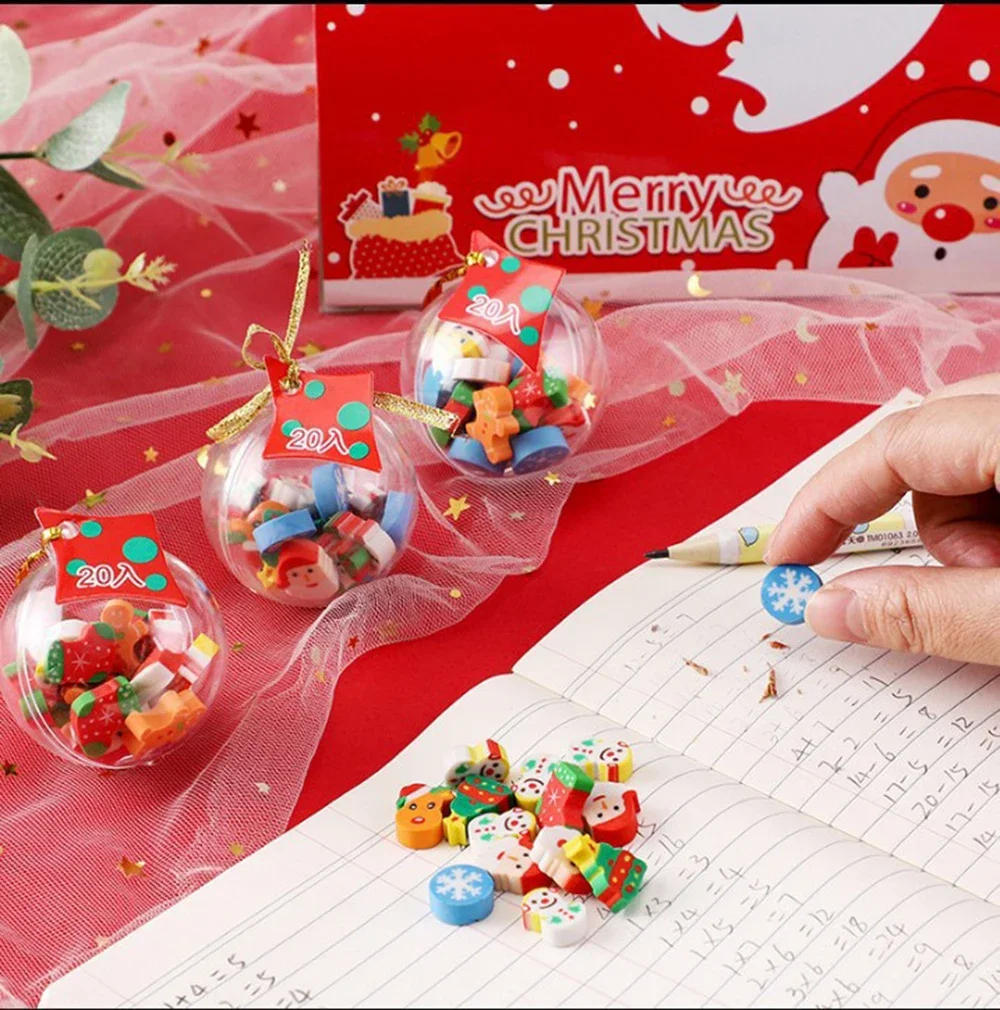 Cute Christmas Erasers Mini Rubber Eraser Students Gift Correction Stationery School Office Supplies