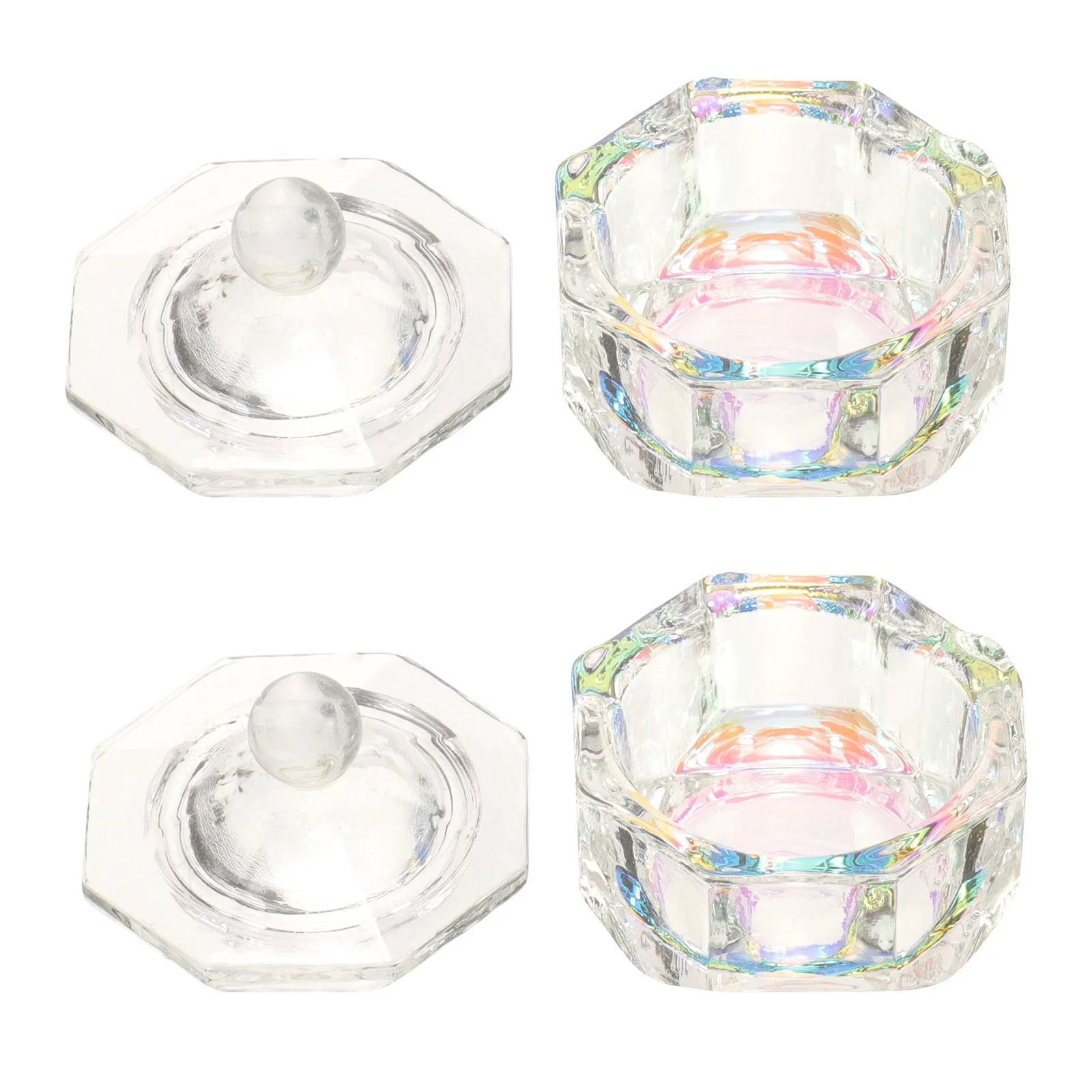 

2Pcs Manicure Nail Dish Cups Colored Crystal Glass for Acrylic Liquid Powder Nail Art Supplies Dish for Acrylic Nails