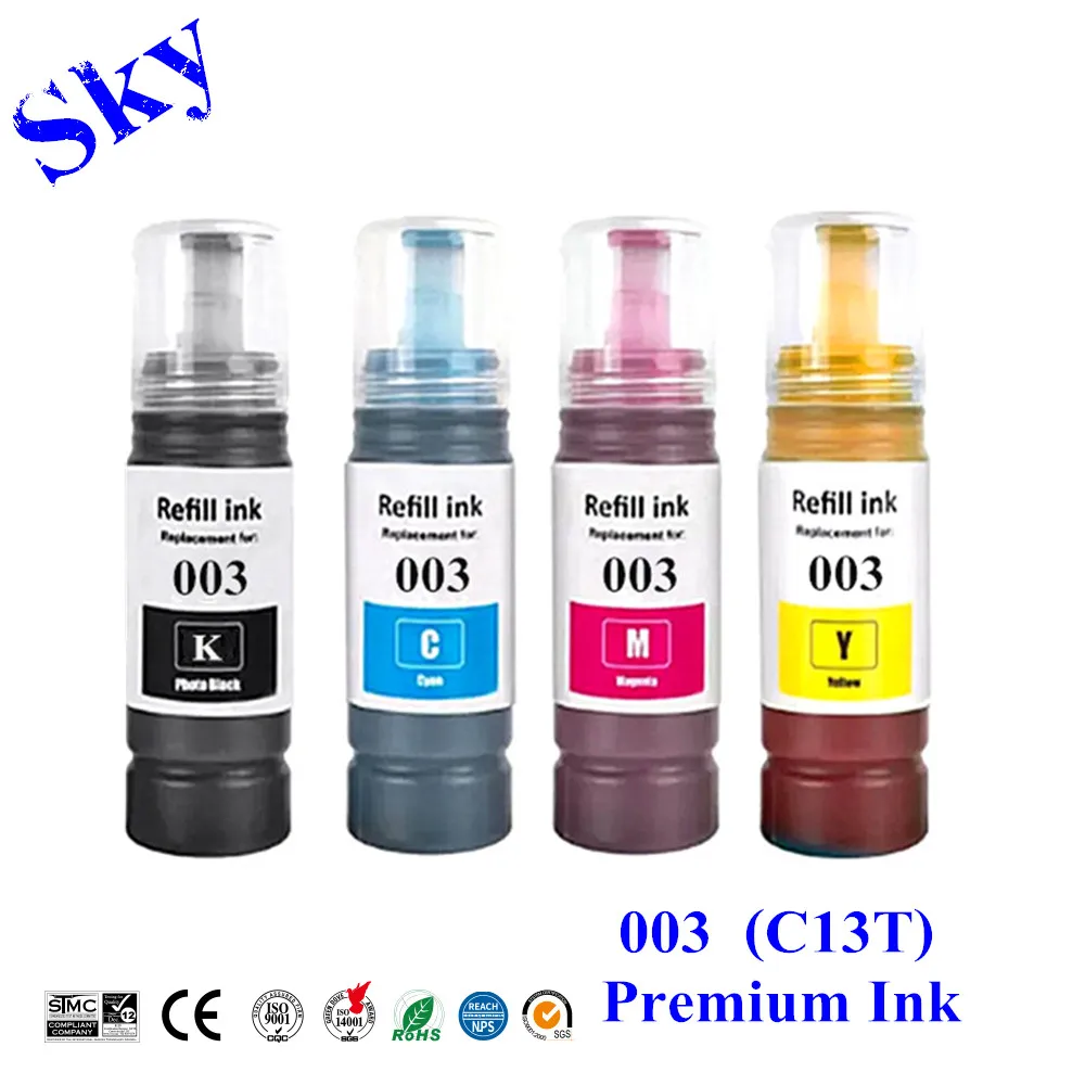 SKY 003 tinta Premium, tinta Compatible 003 C13T para Epson L1110 L1250 L3100 L3150 L3200 L3250 L3550 L3560 L5190 L5590 L11050, etc.