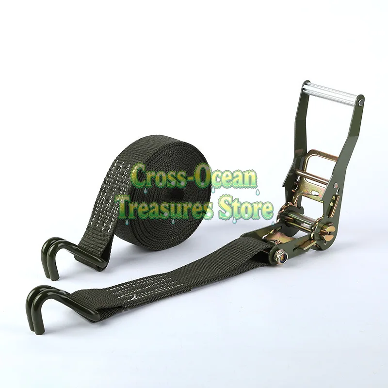 

2-дюймовый ремень с двойным крючком, натяжитель ремня для грузовика, грузовой натяжитель, автомобильный ремень, армейский зеленый ремень
