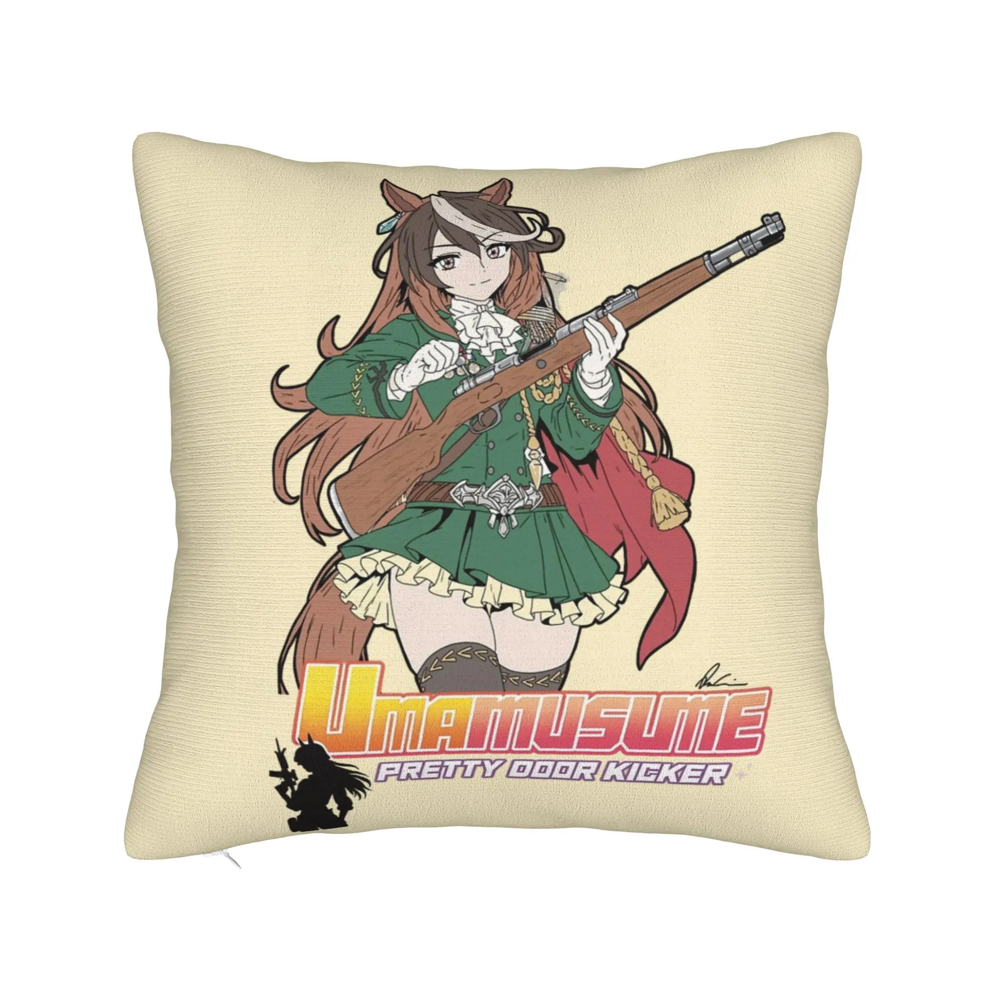 Umamusume Pretty door kicker Syboli Rudolf Pillowcase Soft Polyester Cushion Cover Decorative  Pillow Case Cover Living Room