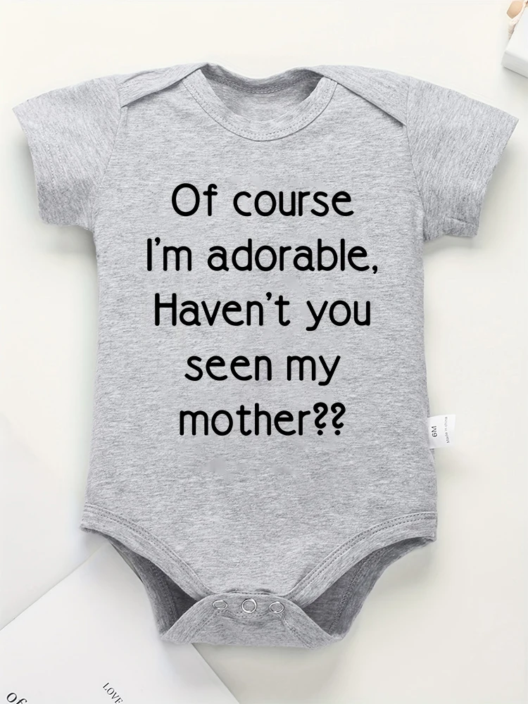 Fun Text Print Cute Baby Girl Clothes Popular Style Casual Newborn Boy Bodysuit High Quality Cotton Infant Outfits 0-24 Months