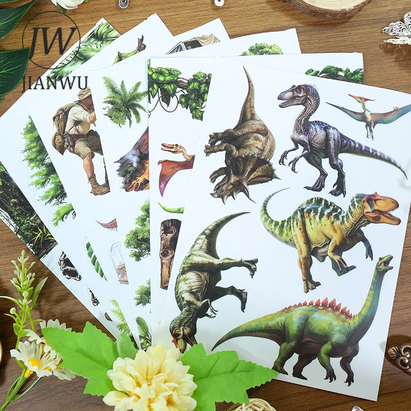 

JIANWU A5 винтажное лесное растение динозавр пейзажный материал коллаж наклейка книга креативный DIY журнал скрапбук канцелярские принадлежности