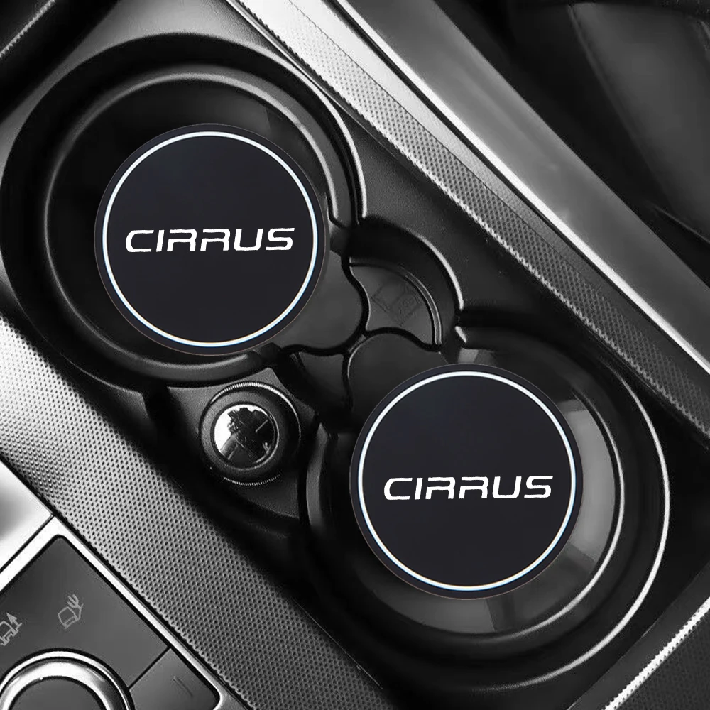 

2Pcs Emblem Car Silicone Coasters Centre Console Water Centre Console Cup Non-Slip Mats For Chrysler CIRRUS