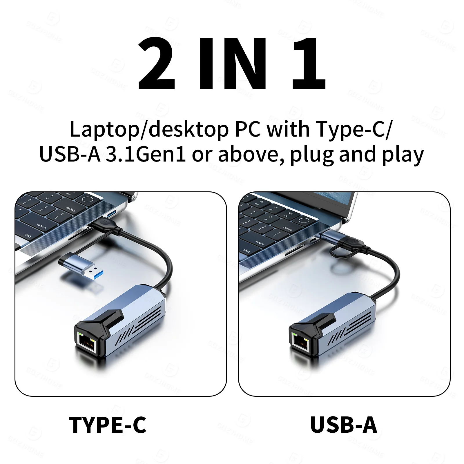 5Gbps การ์ดเครือข่ายแบบมีสายอะแดปเตอร์ USB ประเภท C ถึง RJ45 LAN USB-C Ethernet Converter Hub รองรับ 5G/2.5G/1G/100M สําหรับแล็ปท็อป Win 11