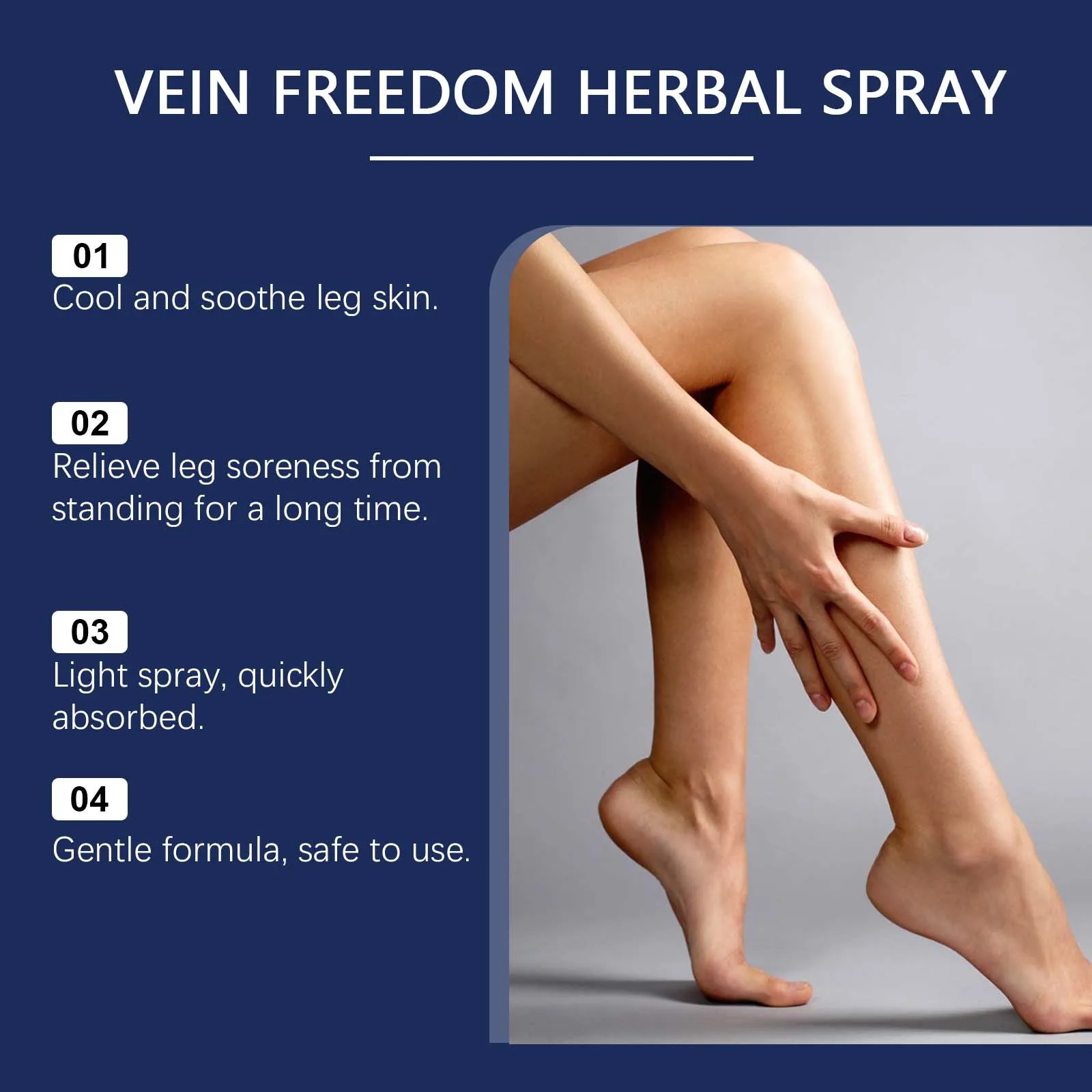 Spray per vene varicose Vasculite Flebite Trattamento ragno Allevia l'inconforto delle gambe Promuovere la circolazione sanguigna Vene Spray lenitivo