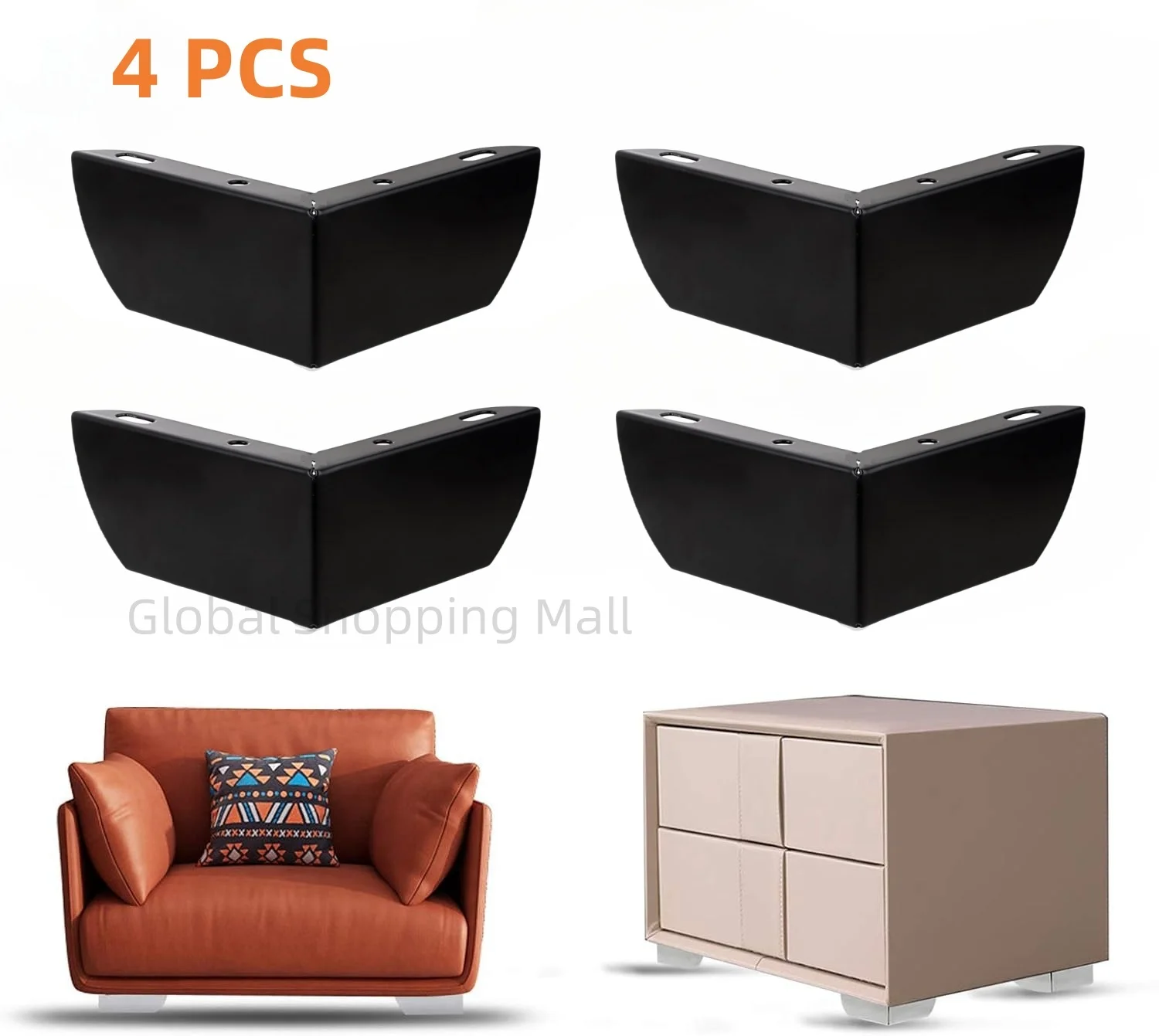 

4PCS Modern Metal Sofa Cabinet Legs Furniture Feet Couch Legs Minimalist Design for Sofa Couch Cabinet Cupboard TV Stand Feet