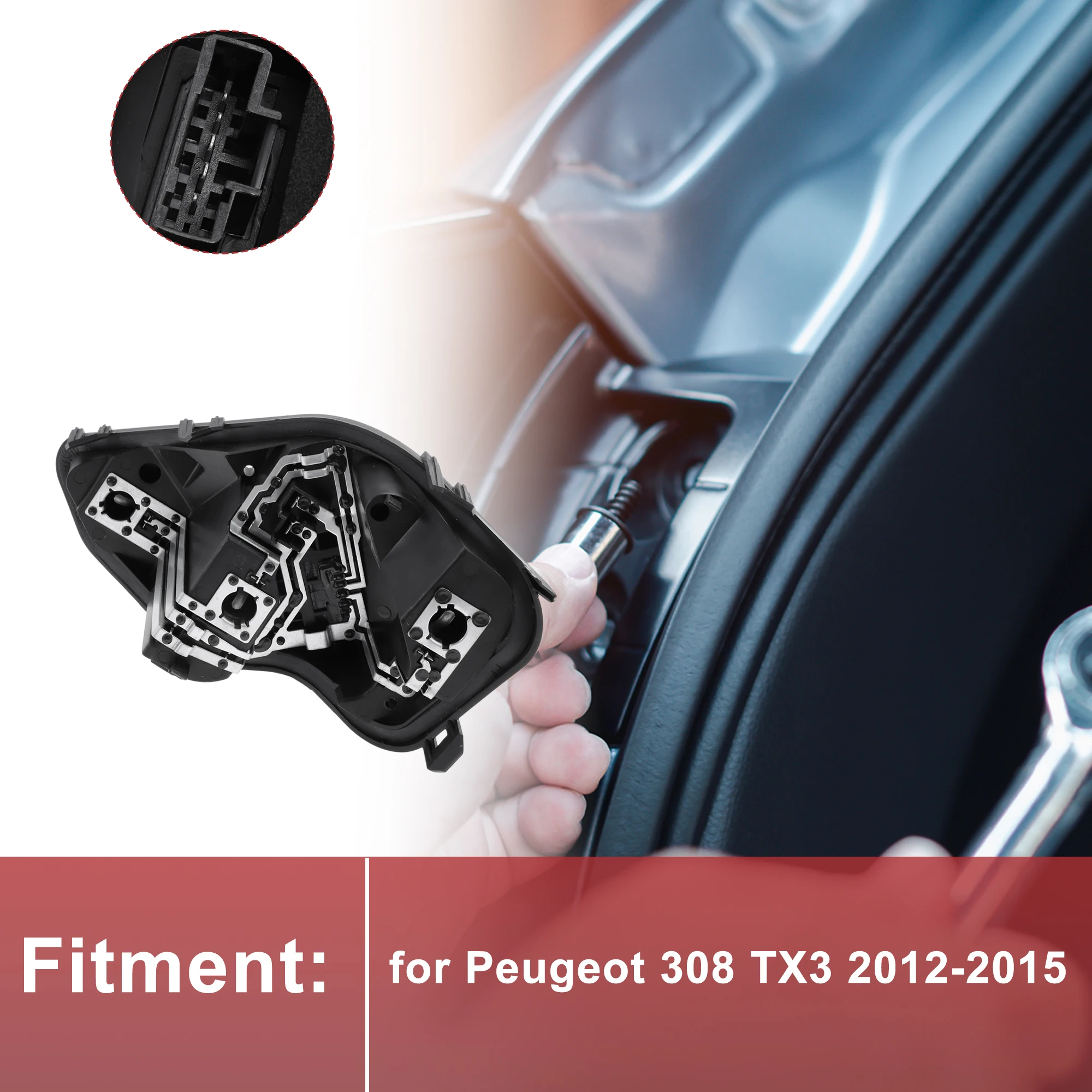 UXCELL 1 قطعة مقبس الإضاءة الخلفي الأيسر لبيجو 308 TX3 2012-2015 موصل المصباح الكهربي