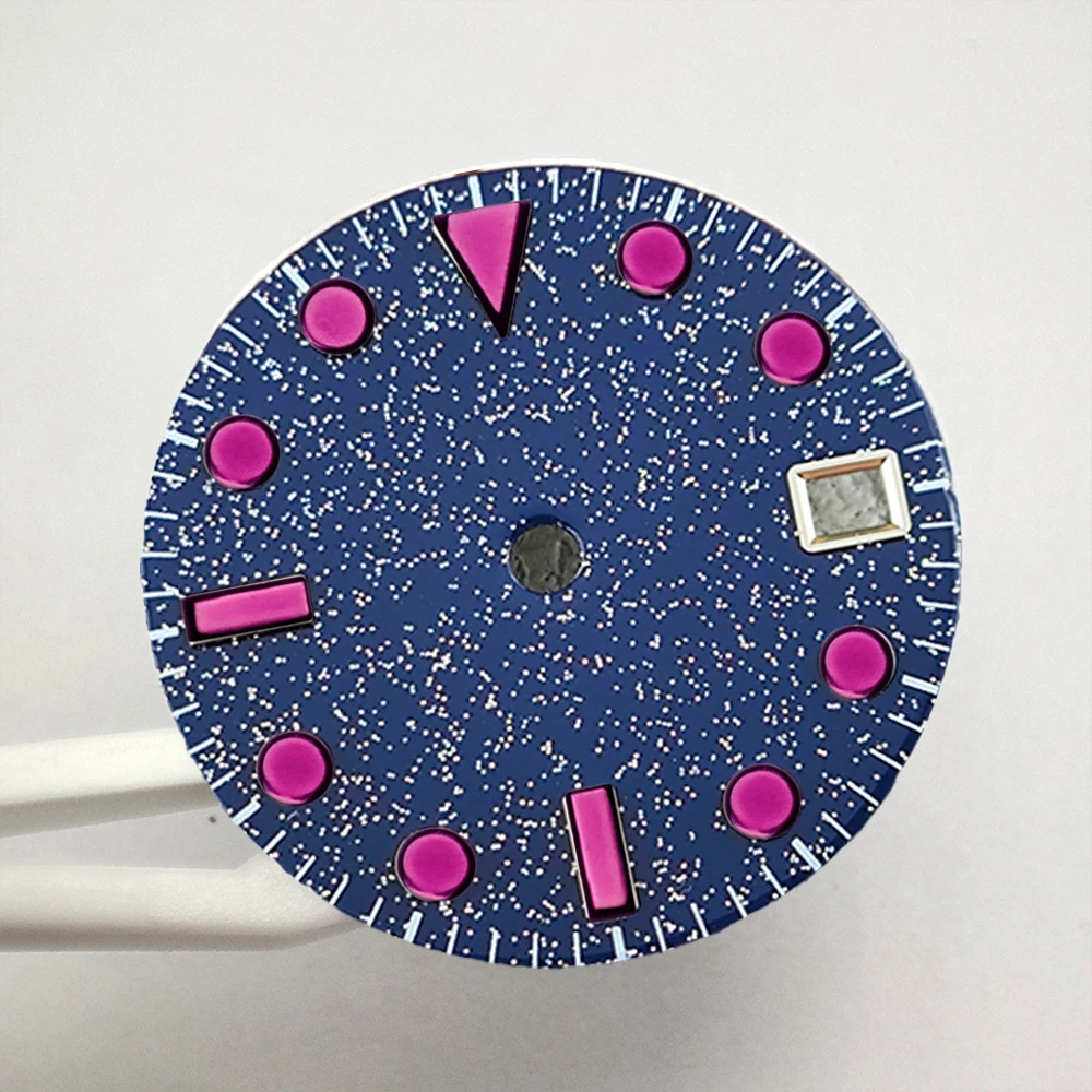 28.5mm Blue Star Sky NH35 Watch Dial index Marker Date Display For NH35 Movement watch Mod Racing Style Custom Watch Accessory