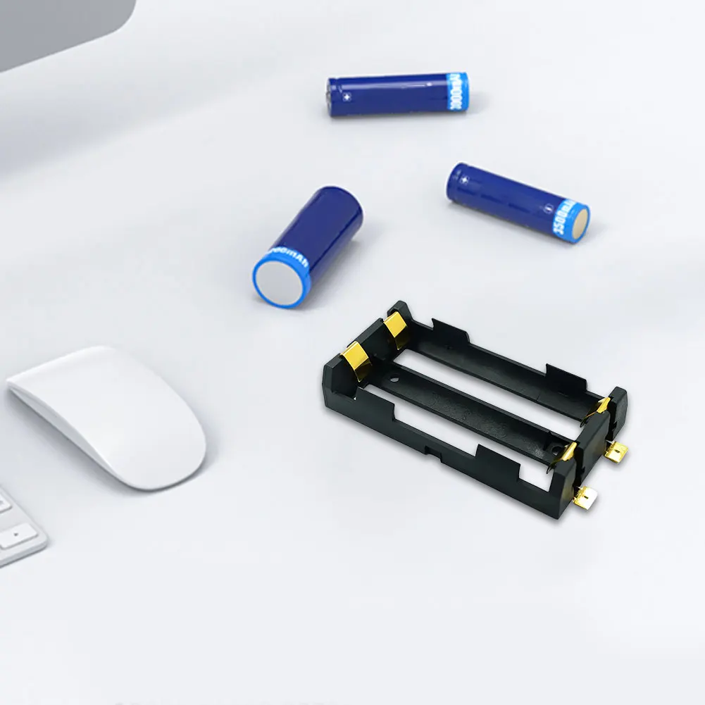 กล่องใส่แบตเตอรี่แบบ SMT 18650 พร้อมคลิปหนีบและขาทองแดง กล่องเก็บแบตเตอรี่แบบชาร์จได้ 3.7V