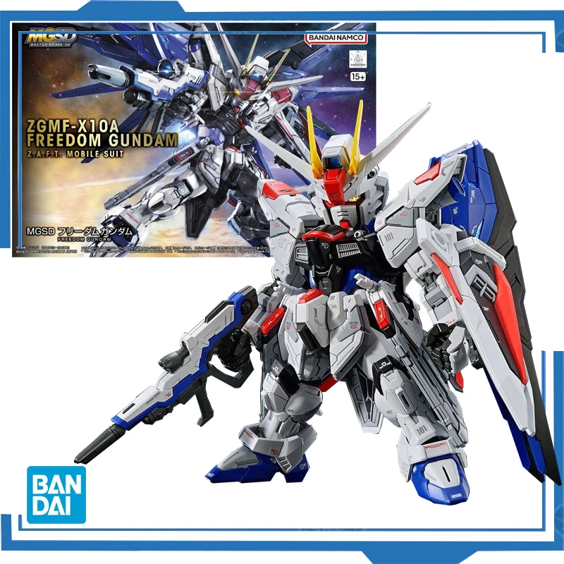 

In Stock Bandai MGSD Seed ZGMF-X10A Freedom Gundam Anime Assembly Model Action Toy Figures Holiday Christmas Gifts for Children