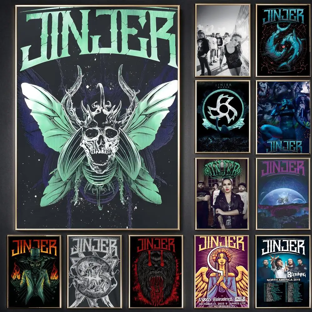 Jinjer Band Progressive Metal Poster Waterproof Sticky WallArt Print For Bedroom Living Room Hallway Bar Home Decor