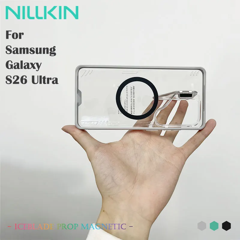 

NILLKIN For Samsung GalaxyS26 Ultra Magnetic Case with Camera Cover Stand Slim Aesthetic Design Premium Protection Non-Yellowing